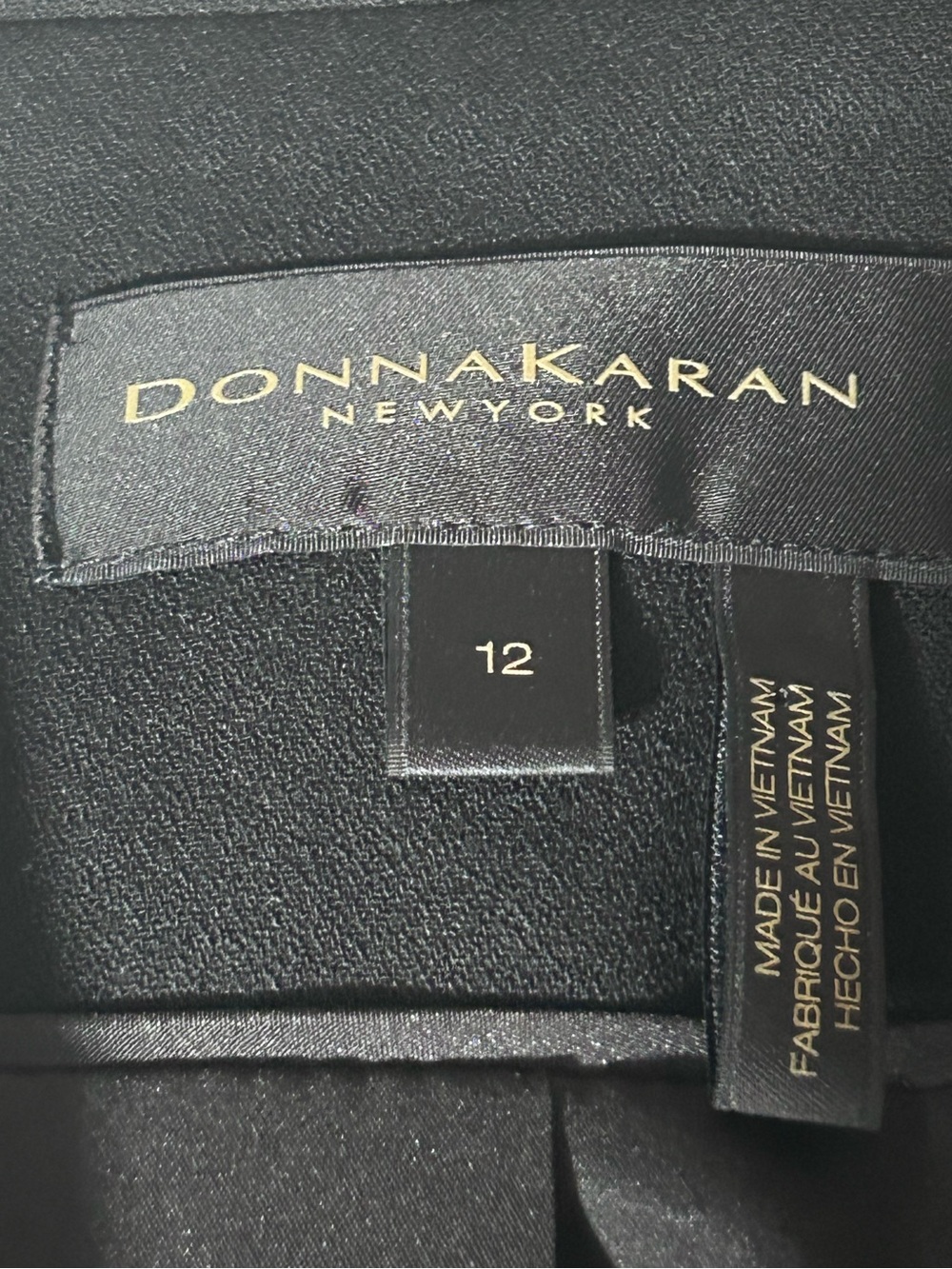 NWT!!! Donna Karan Black Longline Tailored Blazer with Gold Accent Size 12 - Picture 9 of 11